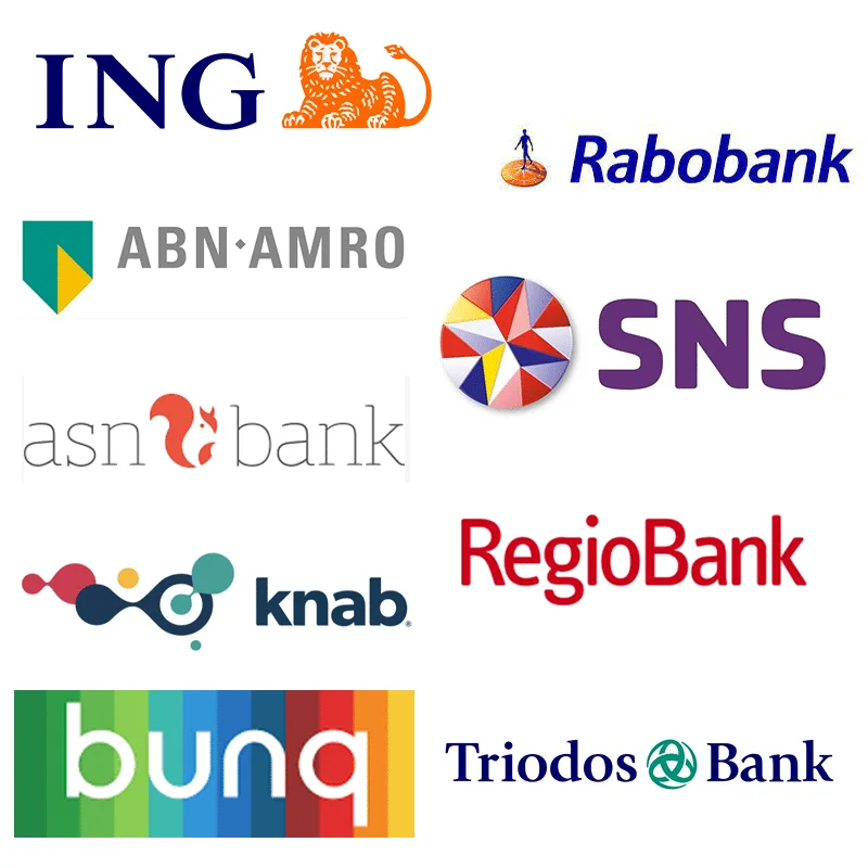 Banklogo's i.v.m. betalen in de eigen vertrouwde bankomgeving via de betaallink van Linkpay.